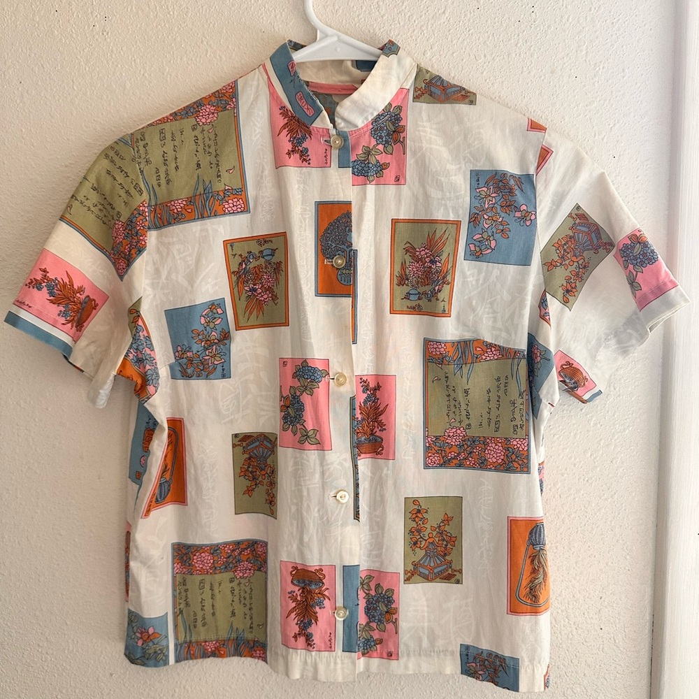 Vintage Silk Print Shirt
